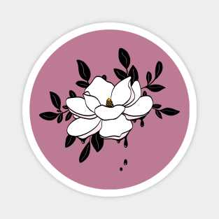 White magnolia Magnet